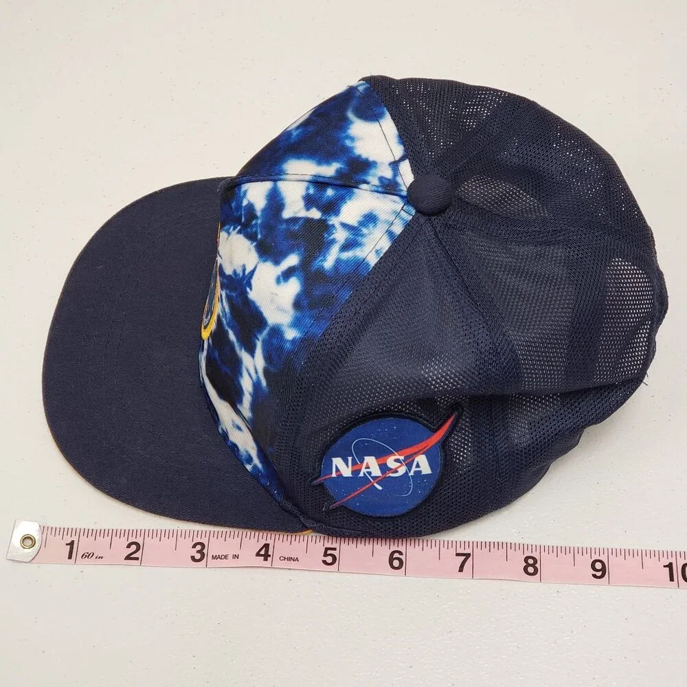 NASA Space Shuttle Blue Tie Dye Mesh Snapback Cap Hat Youth Size
